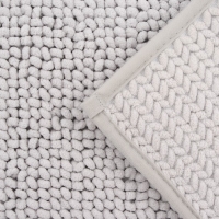 Коврик "Букли" для ванной 50х80 см, светло-серый, микрофибра плотность 1100