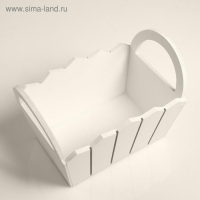 Кашпо деревянное 25&times;16&times;17 см "Мария", ручки боковые, МДФ, белое