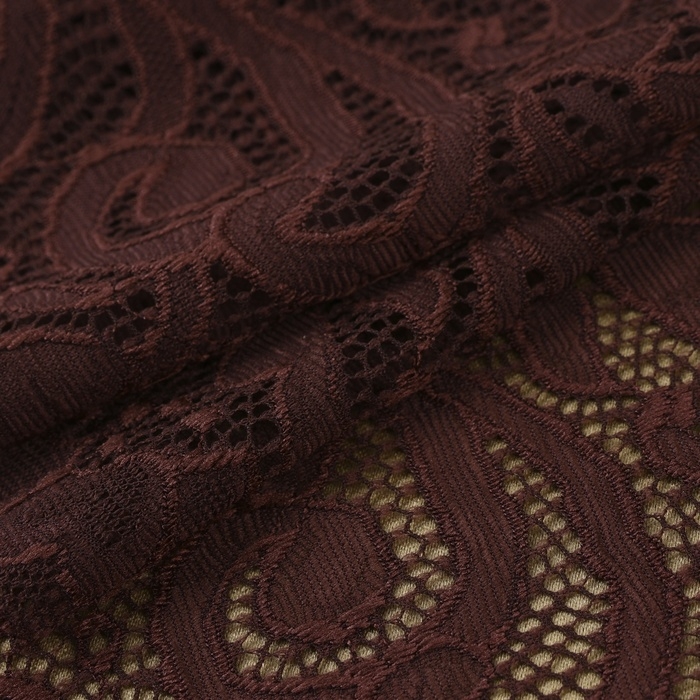 Кружевная эластичная ткань, 175 мм &times; 2,7 &plusmn; 0,5 м, цвет шоколадный
