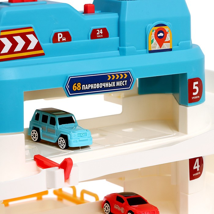 Парковка «Городская», с лифтом, 5 уровней, 8 машинок, световые и звуковые эффекты Парковка «Городская», с лифтом, 5 уровней, 8 машинок, световые и звуковые эффекты