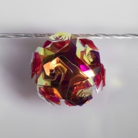 Гирлянда &laquo;Нить&raquo; 4.5 м с насадками &laquo;Цветочные шары&raquo;, IP20, прозрачная нить, 15 LED, свечение красное, 220 В