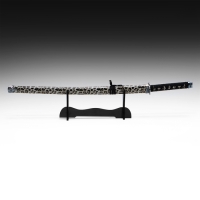 Сувенирное оружие &laquo;Катана на подставке&raquo;, темно серые ножны под леопарда, 89см