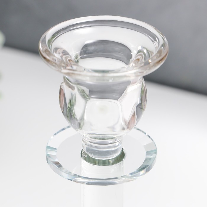 Подсвечник стекло на1 свечу "Классика на ножке" прозрачный d=2,4 см 7х7х17,2 см