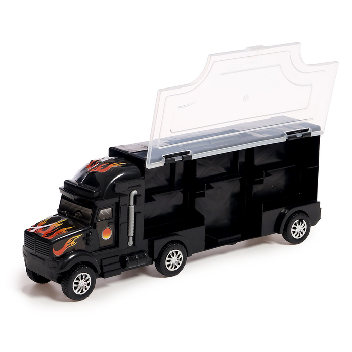 Грузовик &laquo;Перевозчик&raquo;, 6 металлических машин в комплекте + игра