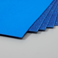 Набор глиттерного фоамирана (5 листов) 2 мм, 20х30 см, синий