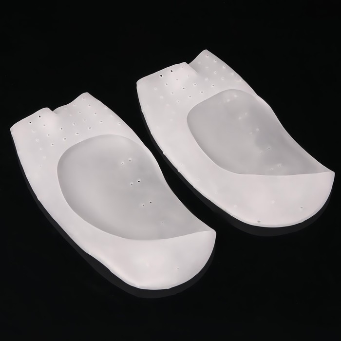 Подследники на стопу с разделителями, универсальные, силиконовые, 18,5 × 9 см, пара, цвет белый Подследники на стопу с разделителями, универсальные, силиконовые, 18,5 × 9 см, пара, цвет белый