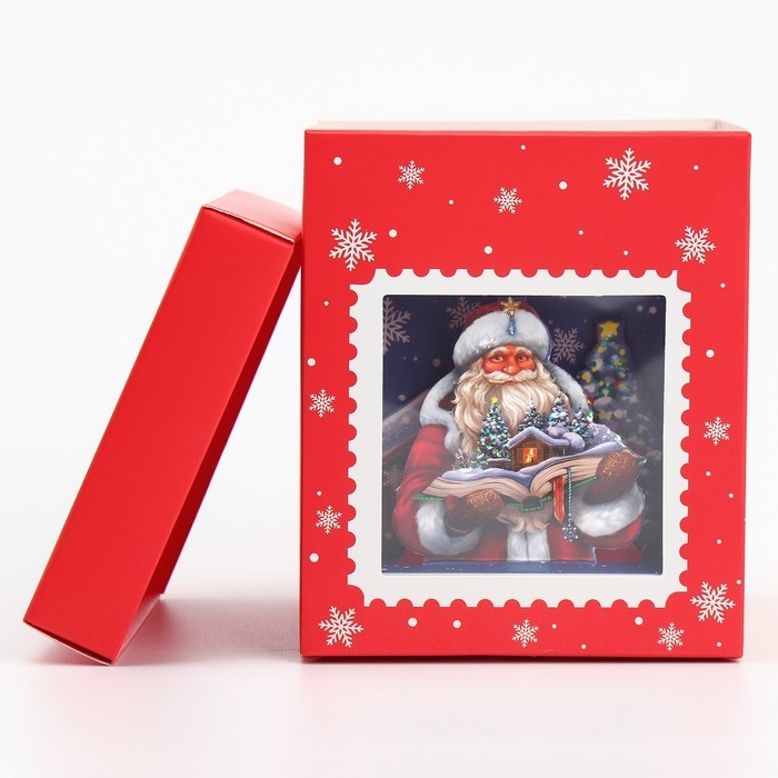 Коробка подарочная новогодняя складная с 3D эффектом &laquo;Почта&raquo;, 11 х 11 х 13 см, Новый год