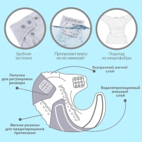 Многоразовый подгузник, 3-15 кг, флис, цвет светло серый, Крошка Я