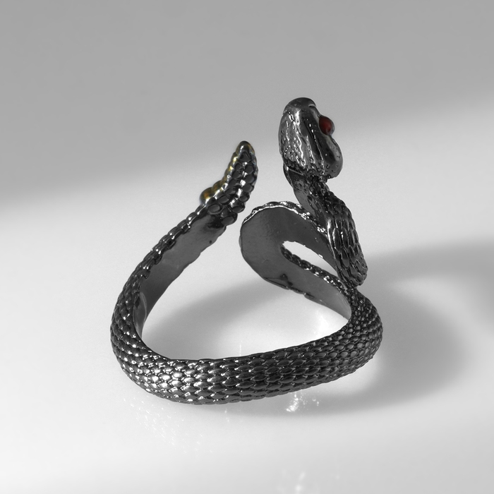 Новый год! Символ года 2025! Кольцо &laquo;Змея&raquo; гремучая, цвет серо-золотой, безразмерное