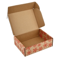 Коробка новогодняя складная &laquo;Новогодние шары&raquo;, бурый, 27 х 21 х 9 см, Новый год