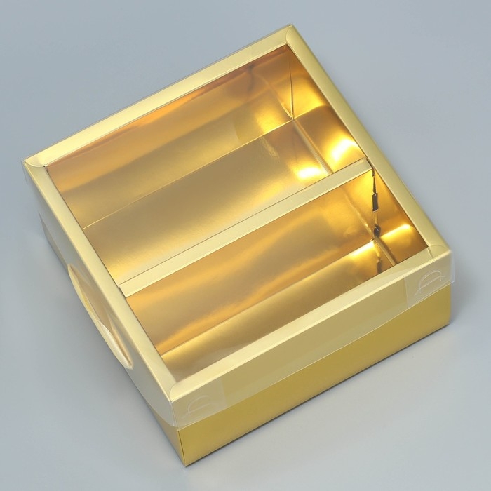 Коробка подарочная складная, упаковка, &laquo;Золотая&raquo;, 20 х 20 х 10 см