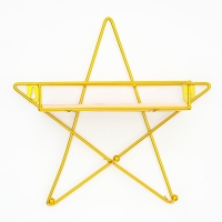 Вешалка настенная с полкой "Звезда", с подсветкой, 3 крючка, 28 х 28 см, золото Вешалка настенная с полкой "Звезда", с подсветкой, 3 крючка, 28 х 28 см, золото