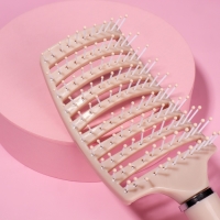 Расчёска массажная, широкая, вентилируемая, 7,3 &times; 25,3 см, цвет МИКС