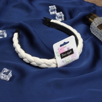 Ободок для волос "Жаннет" коса объём, 2 см, бежевый Ободок для волос "Жаннет" коса объём, 2 см, бежевый