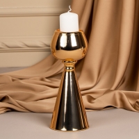 Подсвечник металл на 1 свечу &laquo;Гиацинт&raquo; цвет золото 8 х 8 х 21 см