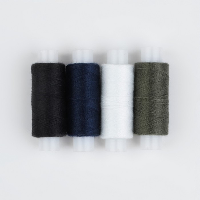 Набор ниток &laquo;Армейский&raquo;, 45ЛЛ, 150 м, 4 шт, 2 иголки, цвет разноцветный