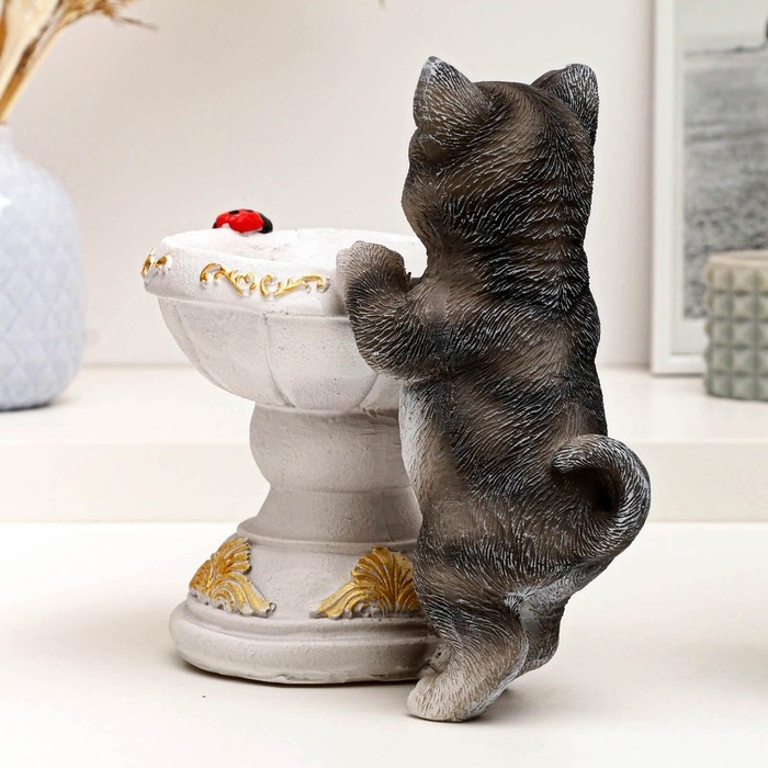 Фигура - подставка для мелочей "Котик с вазой" 21х13х20см