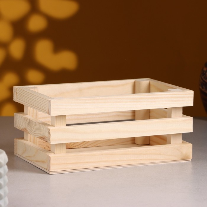 Кашпо деревянное 20×13×9.5 см Кашпо деревянное 20×13×9.5 см "Classic", трёхреечное, натуральный Дарим Красиво