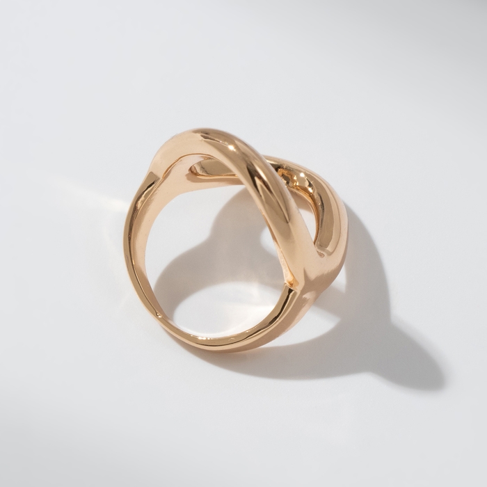 Кольцо металл &laquo;Тренд&raquo; овал, цвет золото, размер 17