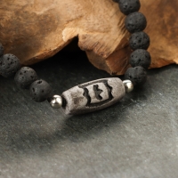 Браслет из лавы с бусиной Дзи &laquo;Гаруда&raquo; №2