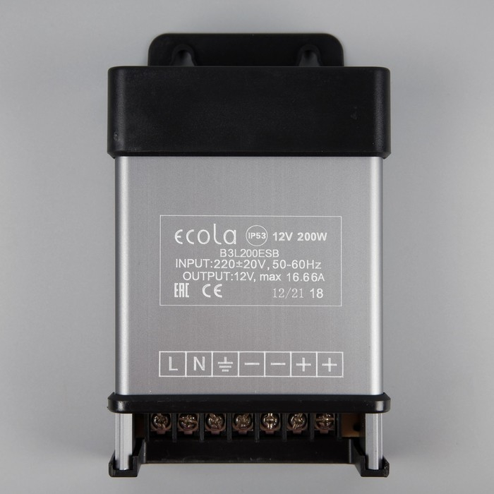 Блок питания Ecola для светодиодной ленты 12 В, 200 Вт, IP53 Блок питания Ecola для светодиодной ленты 12 В, 200 Вт, IP53
