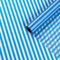 Бумага силиконизированная &laquo;Полоски&raquo;, голубые, для выпечки, 0,38 х 5 м