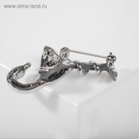 Брошь &laquo;Змея в геральдике&raquo; знак медицины, цвет серый в серебре