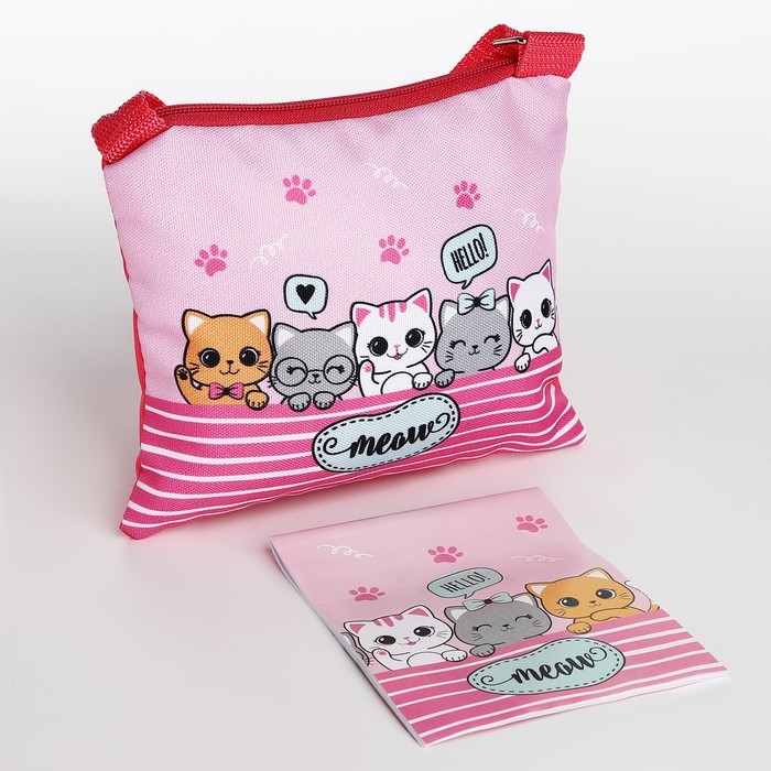 Набор подарочный для девочки Набор подарочный для девочки "Котята", сумка, блокнот