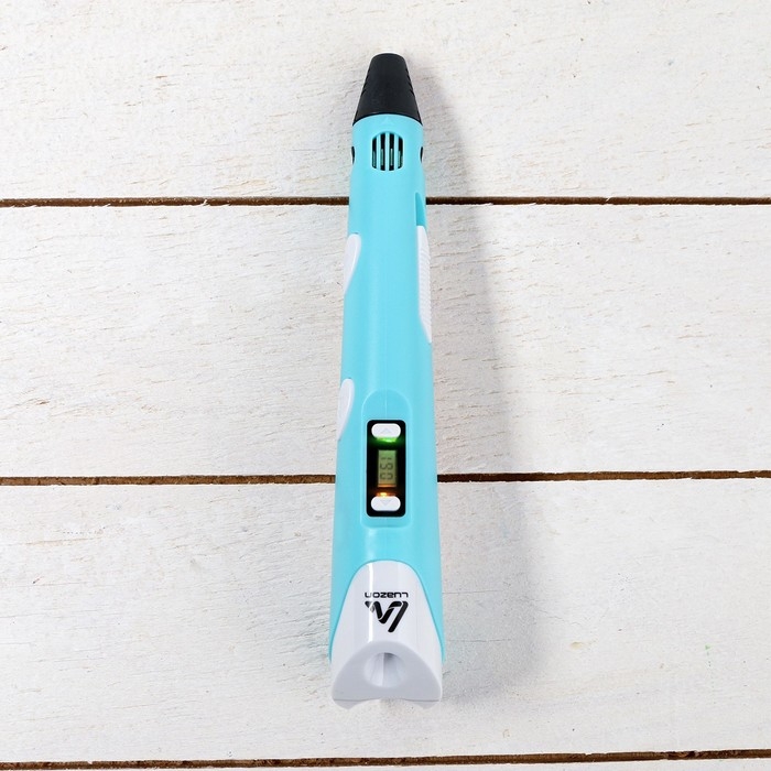 3D ручка Luazon, дисплей, работа с пластиком ABS и PLA, пластик в комплекте, голубая