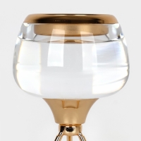 Подсвечник металл, стекло на 1 свечу &laquo;Изысканность&raquo; цвет золото 9.5 х 9.5 х 17 см