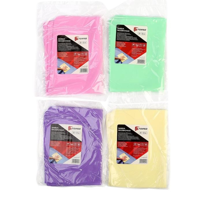 Замша протирочная TORSO 40&times;30 см, микс