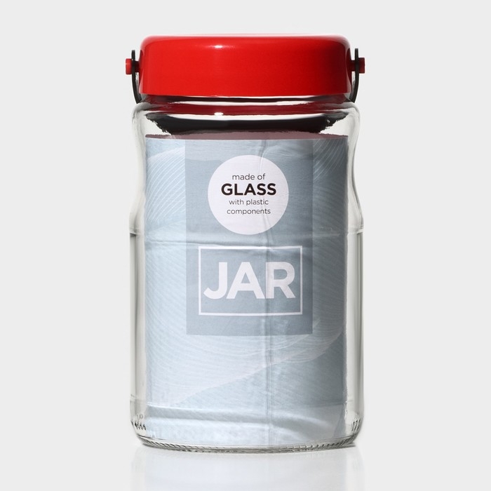 Банка стеклянная для сыпучих продуктов с пластиковой крышкой и ручкой &laquo;Macro&raquo;, 1,7 л