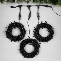 Гирлянда &laquo;Клип-лайт&raquo; 3 нити по 20 м, IP44, УМС, тёмная нить, 399 LED, свечение фиолетовое, 8 режимов, 24 В