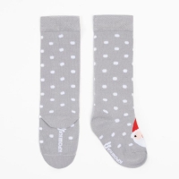 Новый год.Гольфы Крошка Я "Дед Мороз" 12-14 см, серый