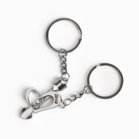 Брелок для ключей парный, &laquo;Любить тебя я буду вечно&raquo;, металл, 9 х 14 см