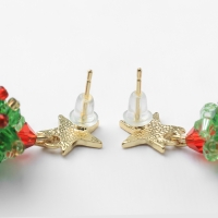 Серьги &laquo;Новогодние&raquo; ёлочки, цветные в золоте