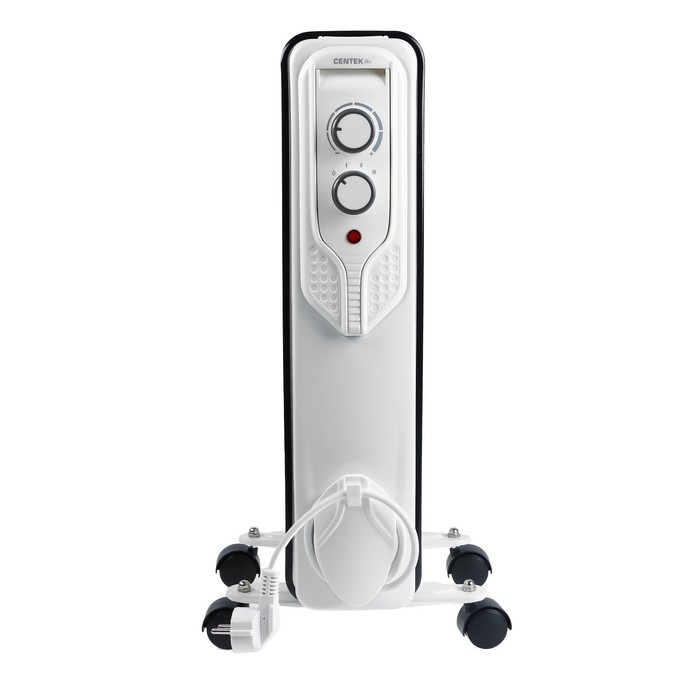 Обогреватель Centek CT-6205, масляный, напольный, 1500 Вт, 15 м&sup2;, 7 секций, белый