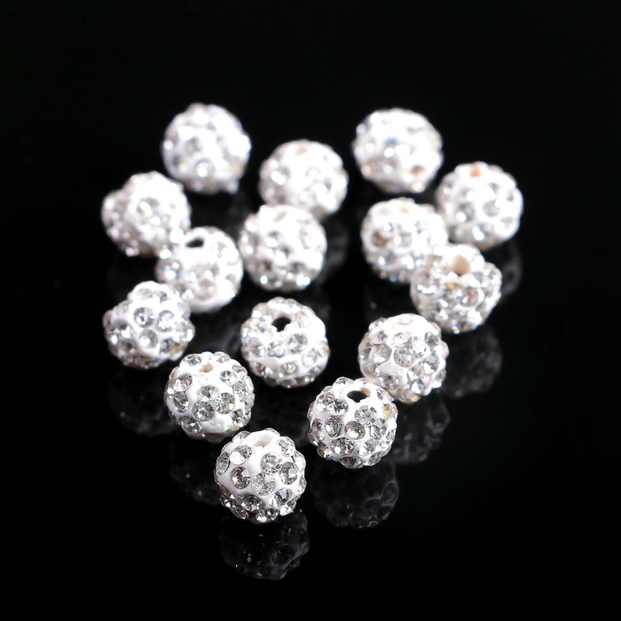 Бусина &laquo;Шамбала&raquo; 8 мм (набор 15 шт.), цвет белый