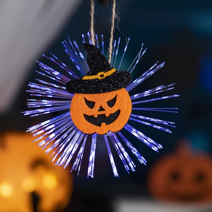 Светодиодная игрушка &laquo;Тыква в шляпе&raquo; 10 см, батарейки AG13х3 (в комплекте), свечение мульти