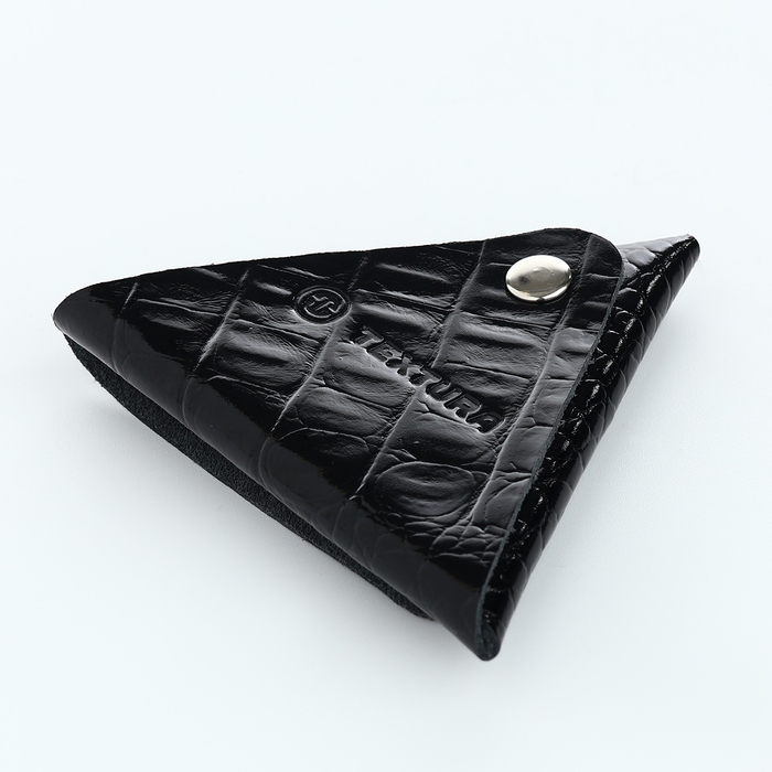 Монетница на кнопке TEXTURA, цвет чёрный Монетница на кнопке TEXTURA, цвет чёрный