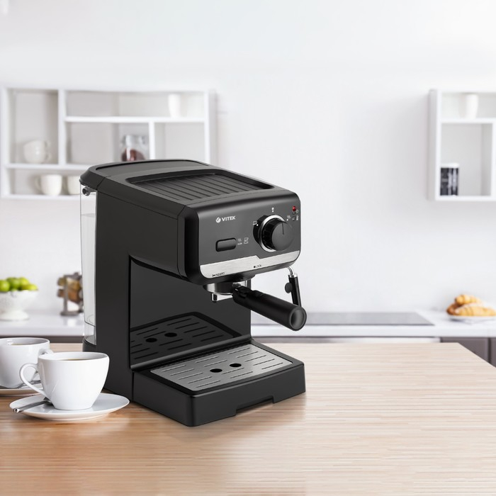 Кофеварка Vitek VT-1502 ВК, рожковая, 1050 Вт, 1.25 л, чёрная Кофеварка Vitek VT-1502 ВК, рожковая, 1050 Вт, 1.25 л, чёрная