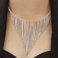 Набор 2 предмета: серьги, колье &laquo;Водопад&raquo; кольцо, цвет белый в серебре, d=13 см