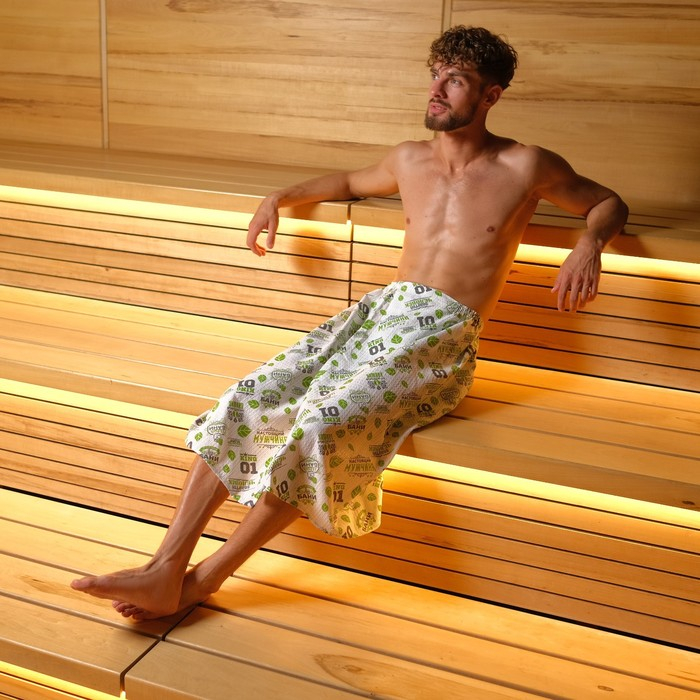 Полотенце для бани Полотенце для бани "Герой бани" мужской килт, 75х144 см, 100% хл, вафельное полотно