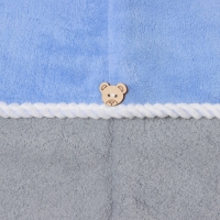 Чалма для сушки волос Этель, цв. голубой/серый, 25*60 см, 100% п/э