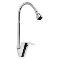 Смеситель для кухни ZEIN Z3498, гибкий излив, двухрежимный аэратор, латунь, хром Смеситель для кухни ZEIN Z3498, гибкий излив, двухрежимный аэратор, латунь, хром