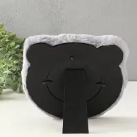 Фоторамка МДФ, иск. мех 11х11 см "Серый мишка" 20х2х20 см