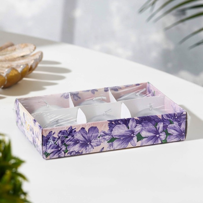 Набор плавающих свечей "Овал", 6 штук, серебристая, 4&times;2см