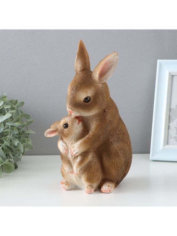 Фигурка "Зайчиха с зайчонком" 15х12х25см