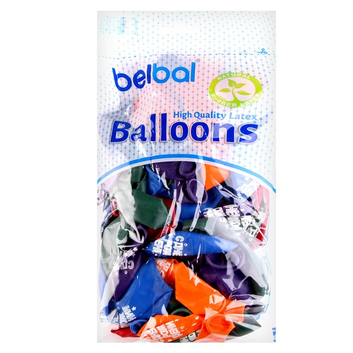 Шар латексный 14" &laquo;С днём рождения&raquo;, набор 50 шт., цвета МИКС