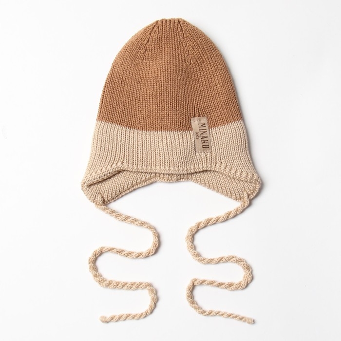 Шапка детская MINAKU р-р 42-44, цвет коричневый/бежевый Шапка детская MINAKU р-р 42-44, цвет коричневый/бежевый